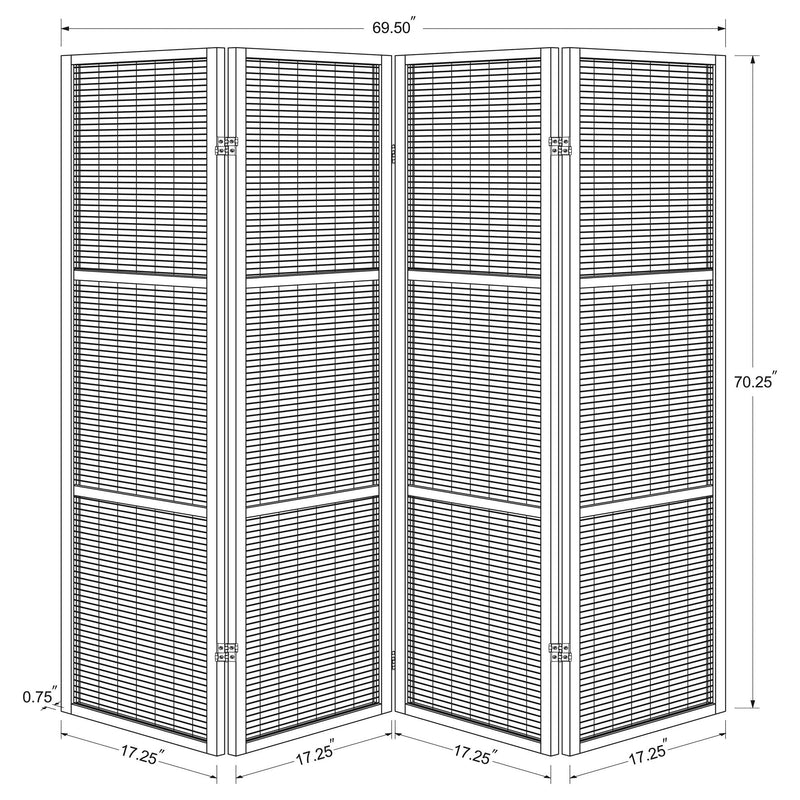 Browning 4-panel Bamboo Room Divider Folding Screen Walnut, photo 7 of 7