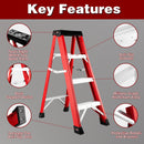 Fiberglass Single-Sided Stepladder for Electrical and Construction Use by HouseOfZazla