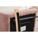 Modern Nursery Rocking Chair Upholstered Glider Chair with High Backrest Rocker Accent Armchair with Solid Wood Legs for Nursery Bedroom Living Room Teddy(Pink)