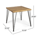 5 PCS Outdoor Dining Set for 4 with Acacia Wood Top & Rattan Chairs