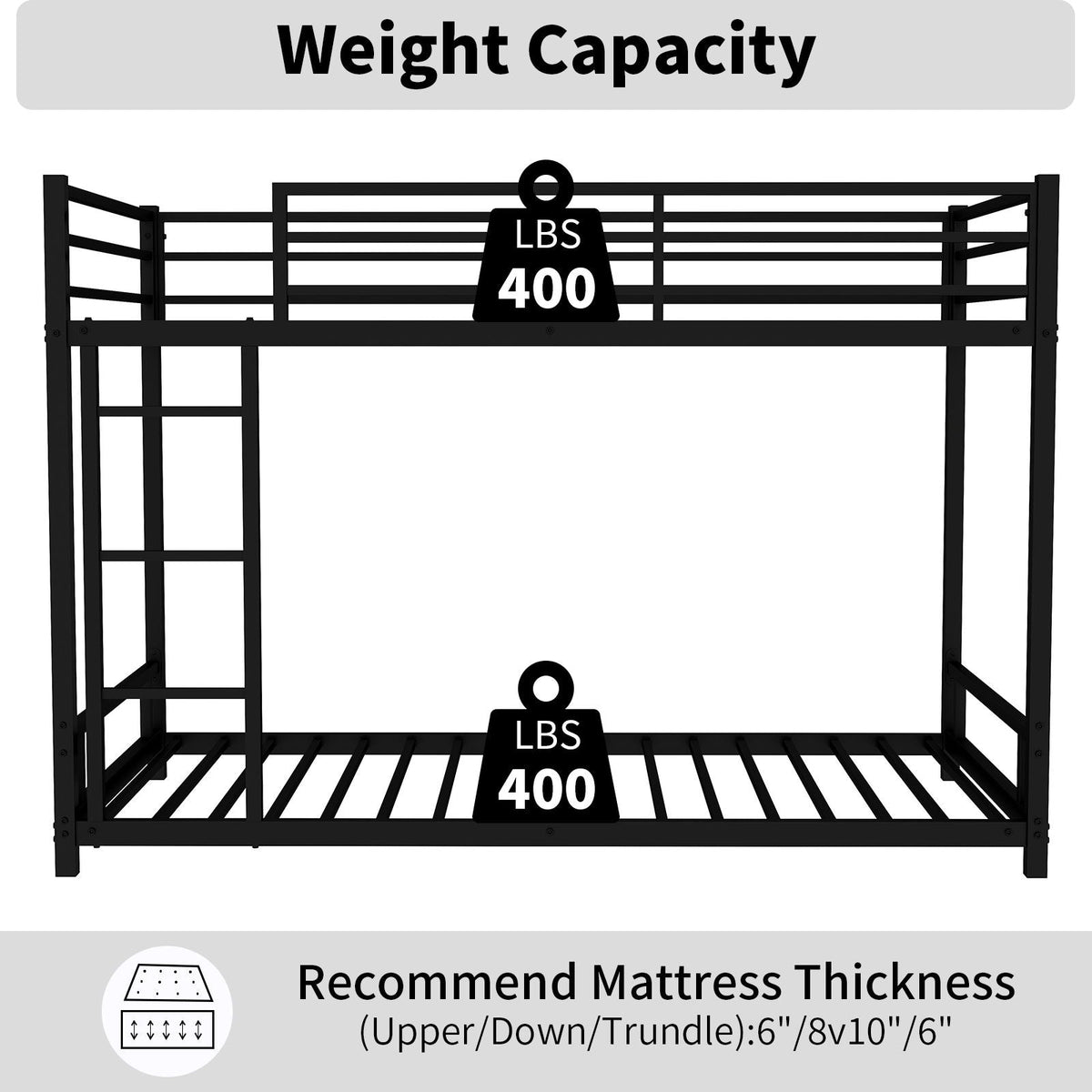 Bunk Bed With Noise Reduction And Safety Guardrail, photo 20 of 22