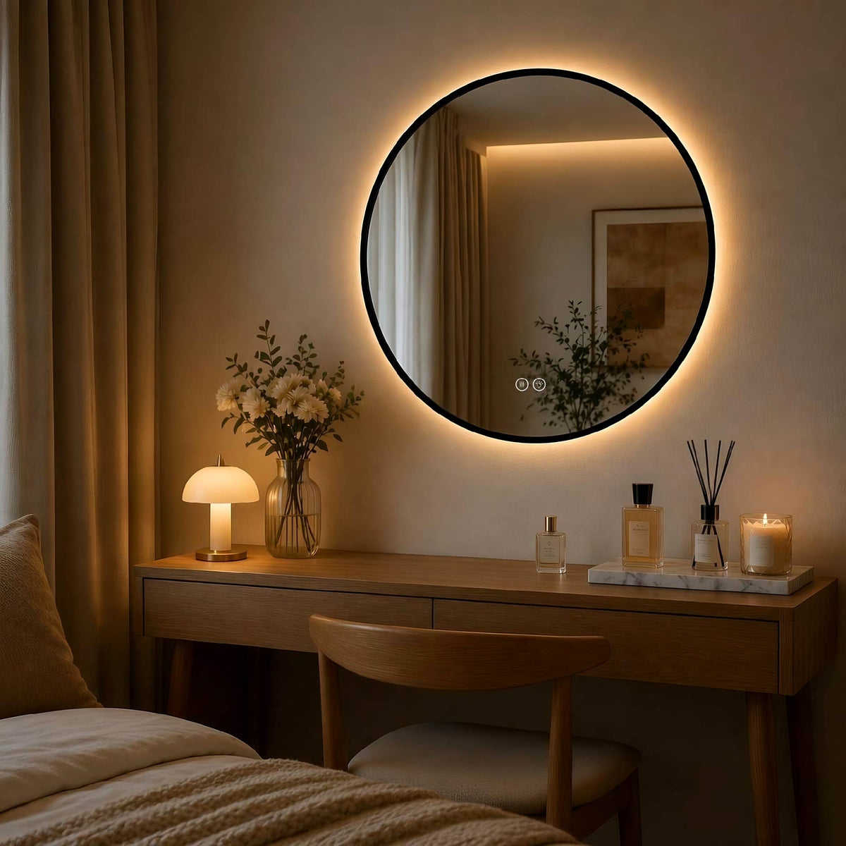 24" Round Bathroom Mirror, photo 3 of 10