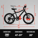20 Inch Kids Mountain Bike, 7-Speed with Front Suspension