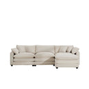 Modern Oversized Modular Cushion Sofa With Ottoman, Low Back, Deep Seating Sofa Set by Unique Piece Furniture