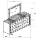 Arabesque - 6 Drawer Dresser With Mirror - Silver by HouseOfZazla