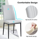 5-piece Dining Table Chairs Set, Rectangular Dining Room Table Set for 4, Modern Dining Table and faux leather Chairs for Kitchen Dining Room, Small Space, GRAY