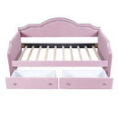 Upholstered Daybed With LED Lights And 2 Drawersme