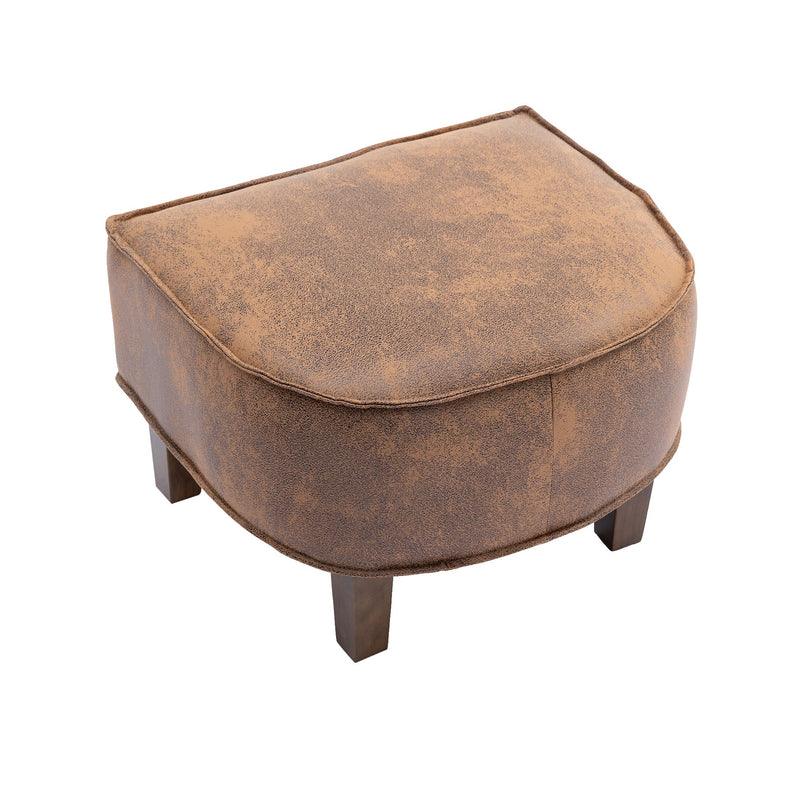 Accent Chair with Ottoman, Mid Century Modern Barrel Chair Upholstered Club Tub Round Arms Chair for Living Room