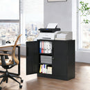 Heavy Duty Storage Cabinet With Lock, 2 Door File Cabinet With 2 Adjustable Shelves - Black by HouseOfZazla