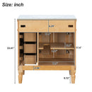 Modern Bathroom Vanity With Ceramic Sink, Soft Close Doors, Adjustable Shelves