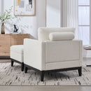 Farmhouse Upholstered Accent Chair With Ottoman, Reversible Lid Coffee Table by Unique Piece Furniture