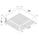 Amherst Glass Top Metal with Cane Shelf Coffee Table Black