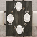 Square Dining Table For 4 With Thick Grain Top And Sturdy Pedestal Base - Gray by HouseOfZazla