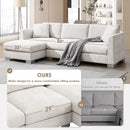 Modern Cloud Sectional Sofa L Shaped Luxury Couch Set With 2 Free Pillows 4 Seat With Oversized Chaise by HouseOfZazla