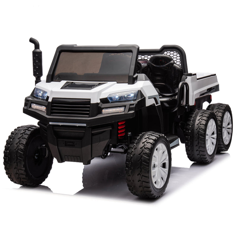 24V 2-Seater UTV-XXL Ride On Truck with Dump Bed for kid,Ride On 4WD UTV with 6 Wheels,Foam Tires, Suitable for Off-Roading,remote control,Three-Point Safety Harness