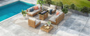 K&K 8-Piece Patio Furniture Set with Fire Pit Table by HouseOfZazla