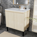 Bathroom Vanity With Ceramic Sink, Floor-Standing Design, Soft-Closing Drawers by HouseOfZazla