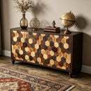 59.8" Sideboard With Honeycomb Pattern