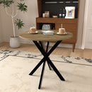 Round Dining Table For 2 - 4 People, Compact Kitchen Or Dining Room - Rustic Brown