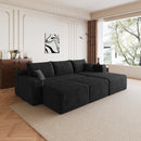 95" Cloud Sectional Sofa with 2 Ottomans