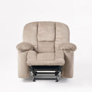 Luxurious Manual Recliner Chair With Skin-Friendly Fabric And Dual Cup Holders