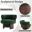 Modern 32" Wide Curved Sculptural Swivel Barrel Chair by HouseOfZazla