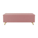 2 Pieces Bedroom Sets Queen Size Upholstered Bed Frame, Modern Corduroy Storage Ottoman,Pink