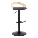 Grotto - Contemporary Adjustable Barstool With Swivel & Rounded T Footrest (Set of 2)