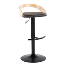 Grotto - Contemporary Adjustable Barstool With Swivel & Rounded T Footrest (Set of 2) by HouseOfZazla