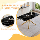 Luxurious Marble Patterned Dining Table With Metal Fork Legs by HouseOfZazla