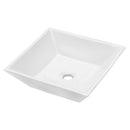 16" 6" Modern European Square Vessel Sink Glossy Porcelain Bathroom Vanity Top Above Counter Ceramic Basin - White by HouseOfZazla