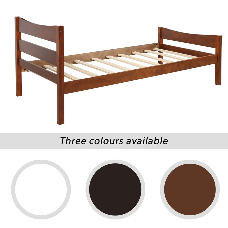 Twin Size Platform Bed With Headboard And Wooden Slat Support, photo 7 of 7