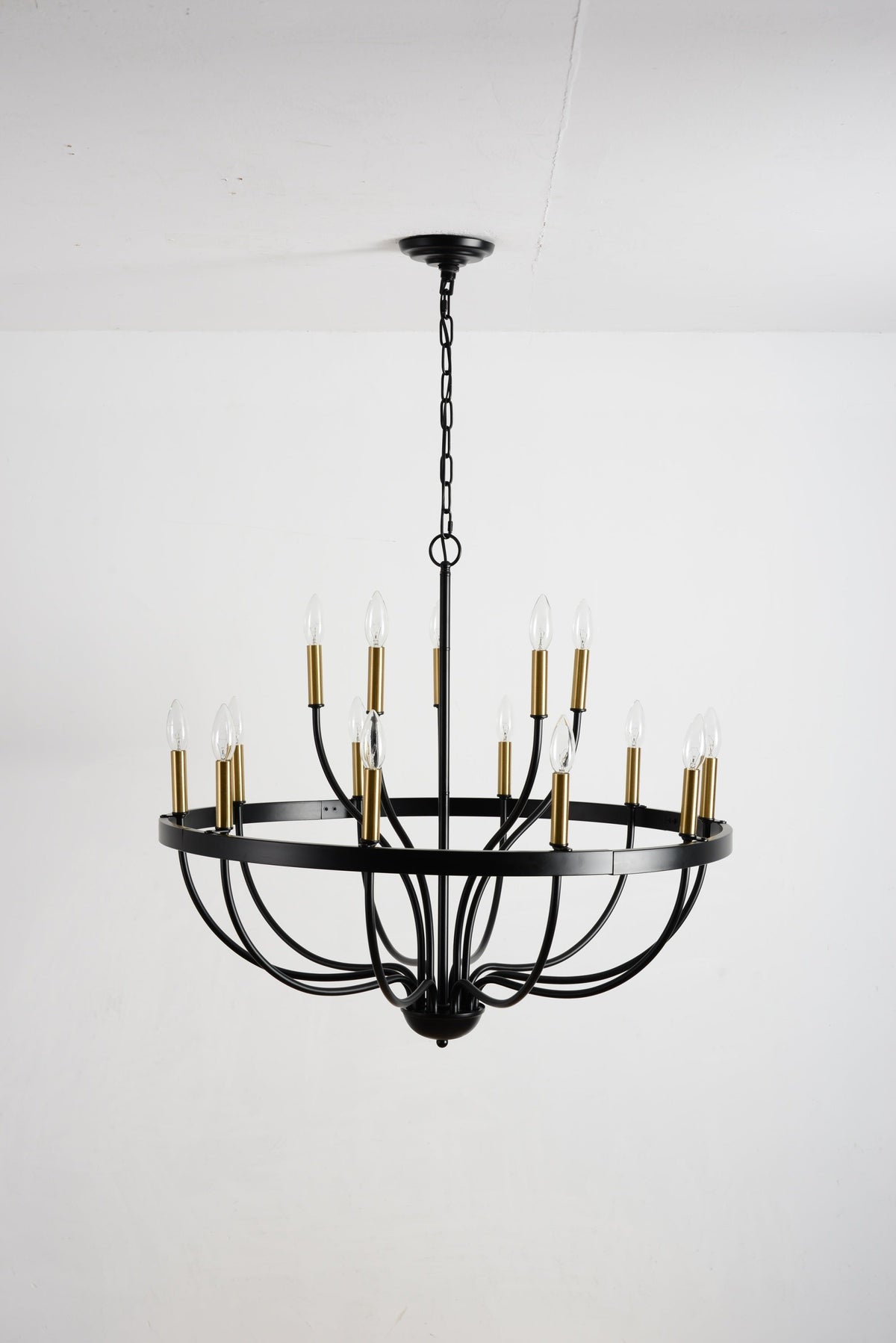 18-Light Industrial Iron Candle Chandelier, photo 21 of 33