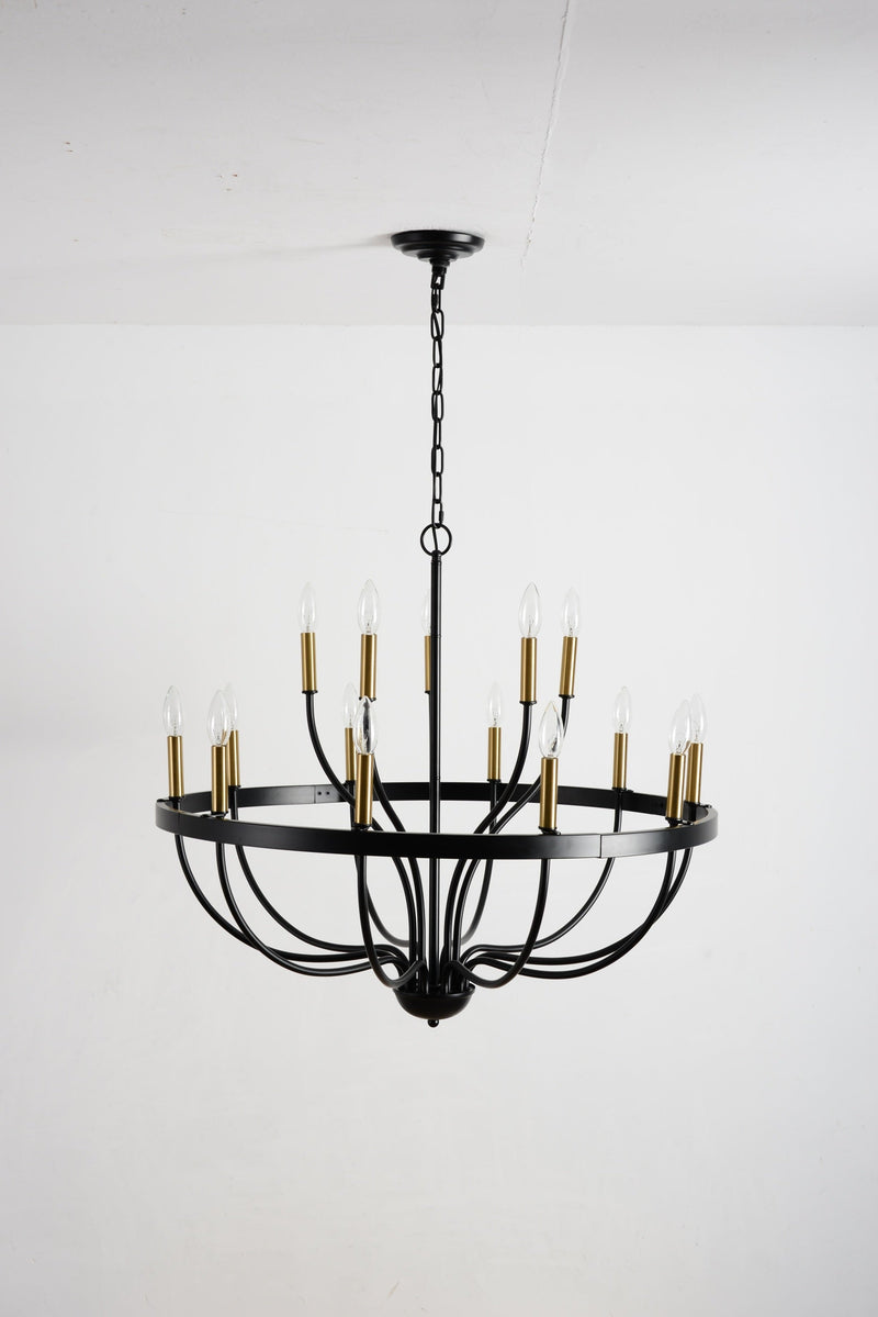 18-Light Industrial Iron Candle Chandelier, photo 21 of 33