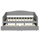 Upholstered Daybed With Two Drawers And Wood Slat by HouseOfZazla