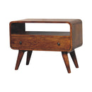 Mini Curved Media Unit - Chestnut by Unique Piece Furniture