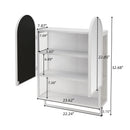 Double Arched Mirror Wall Cabinet With 2 Doors, Featuring Adjustable Shelves And Towel Rack by Unique Piece Furniture