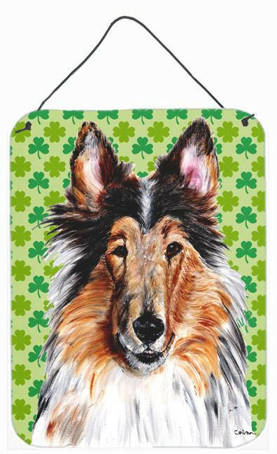 Collie Lucky Shamrock St. Patrick's Day Wall or Door Hanging Prints SC9718DS1216