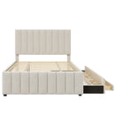 Upholstered Platform Bed With Twin Size Trundle And 3 Drawers by Unique Piece Furniture