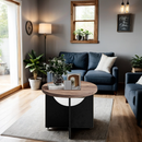 23 Inch Modern Retro Round Coffee Table for Living Room and Bedroom