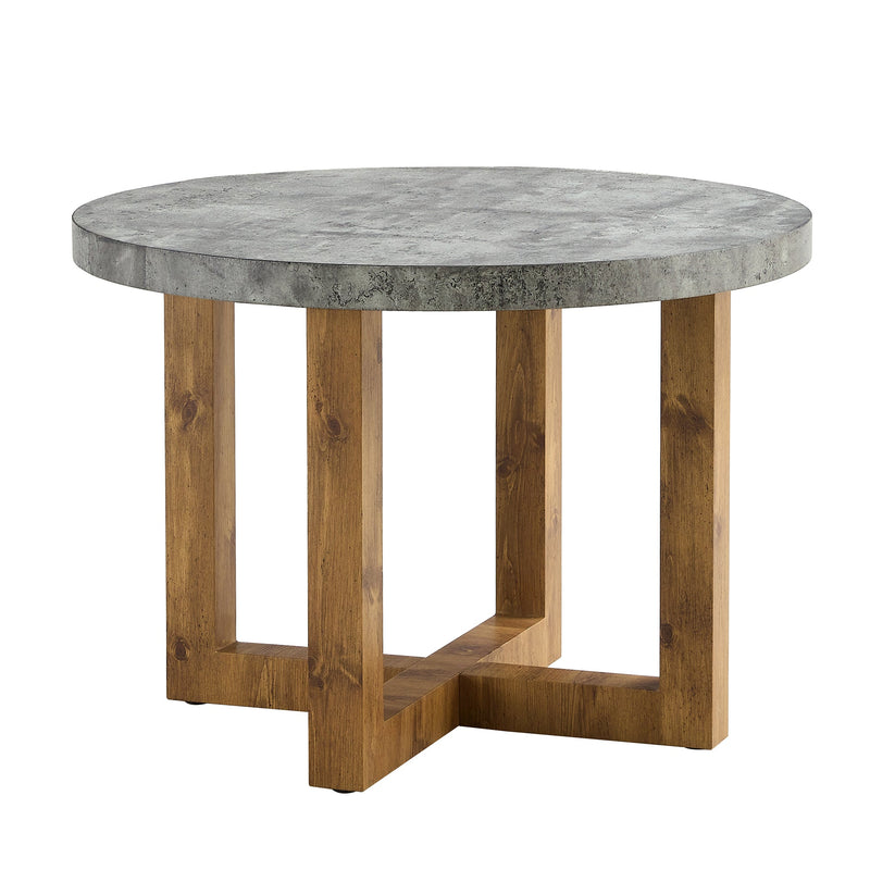 A modern and practical circular dining table. Made of MDF tabletop and wooden MDF table legs. Suitable for living room and bedroom. 42 inches x 42 inches x 30 inches