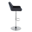 Daniella - Contemporary Adjustable Barstool With Swivel With Rounded Rectangle Footrest (Set of 2) by HouseOfZazla