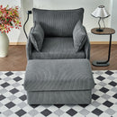 Comfy Oversized Chaise Lounge Chair With Ottoman And Storage by Unique Piece Furniture