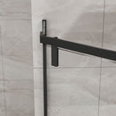Neo Angle - Frameless Shower Door With White Acrylic Shower Base Combo - Matte Black by HouseOfZazla