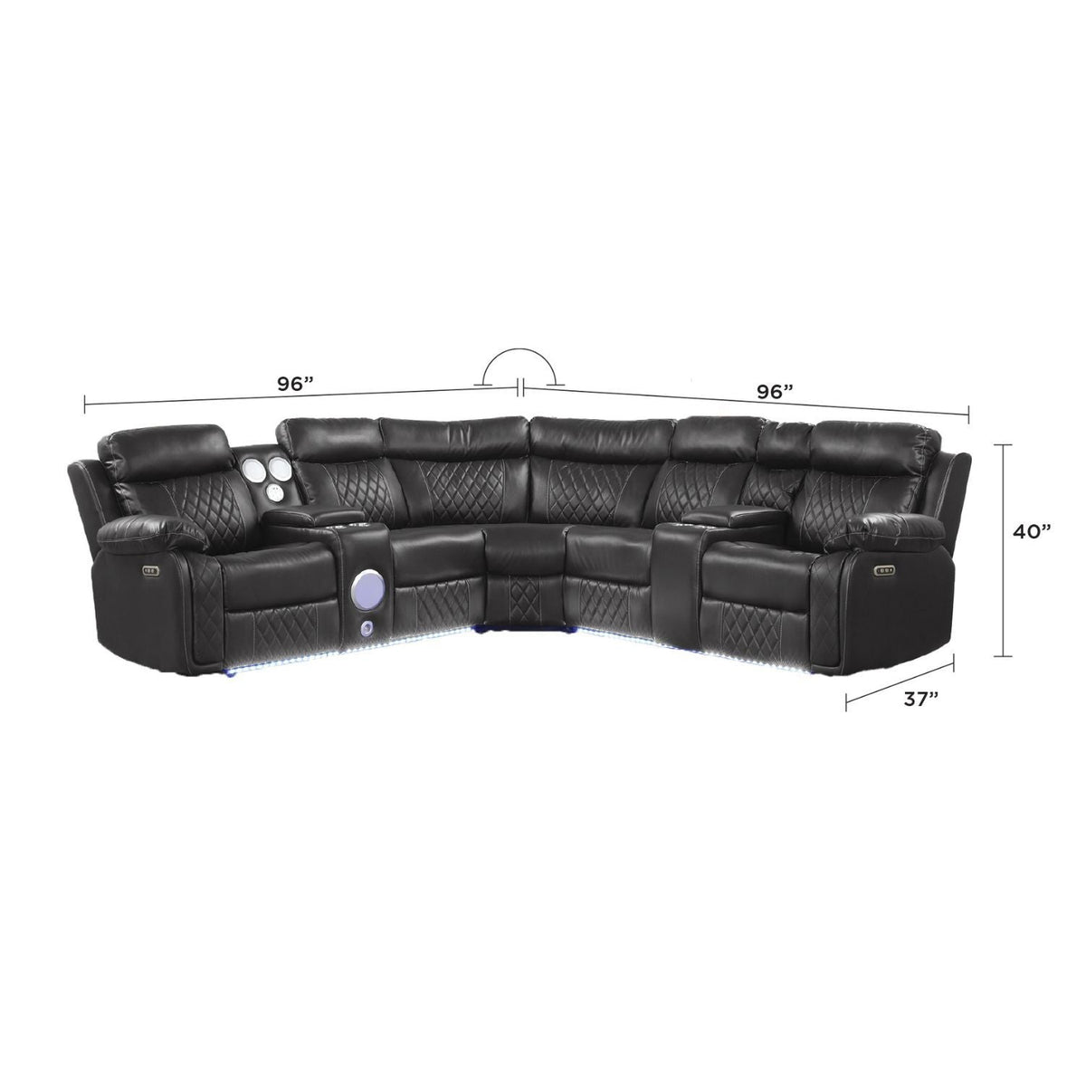 Lacrosse - Power Reclining Sectional Sofa, photo 22 of 23
