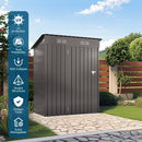 5 X 3 Ft Durable Metal Shed Outdoor Storage Shed With Pitched Roof And Lockable Door - Gray by HouseOfZazla