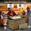 K&K 8-Piece Patio Furniture Set with Fire Pit Table by HouseOfZazla