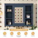 Wall Mounted Medicine Cabinet With Mirror, Storage Cabinet Featuring 6 Open Shelves And Adjustable Interior