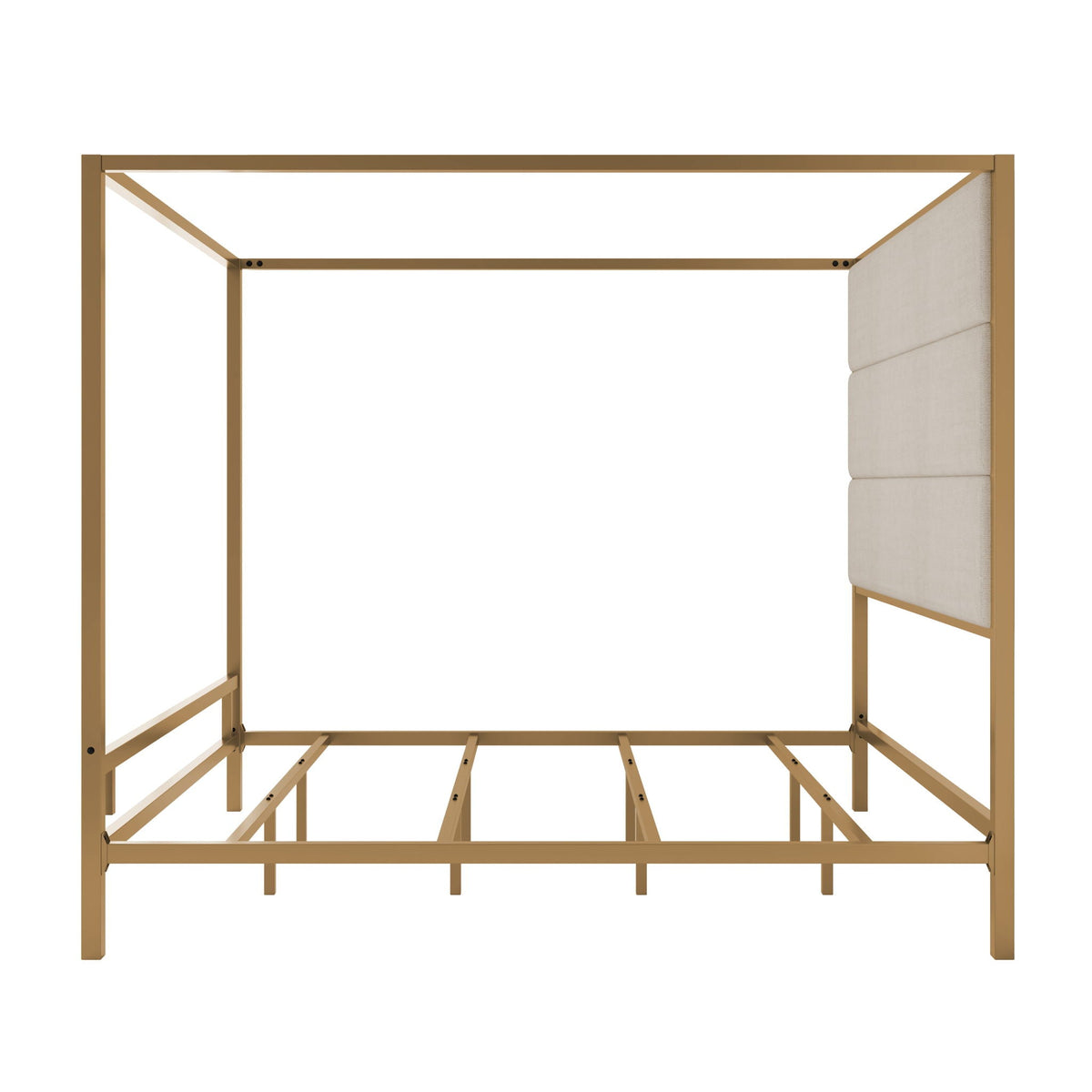 Canopy Bed With Tall Upholstered Headboard, 4 Poster Frame, photo 21 of 21