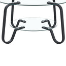 Retro Minimalist Style Metal Frame Double Layer Tempered Glass Coffee Table by HouseOfZazla